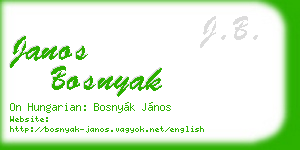 janos bosnyak business card