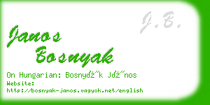 janos bosnyak business card